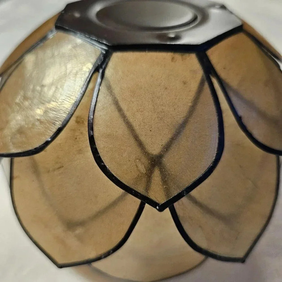 Capiz Shell Opening Lotus Flower Tealight Candle Holder Smokey Brown - Picture 8 of 13